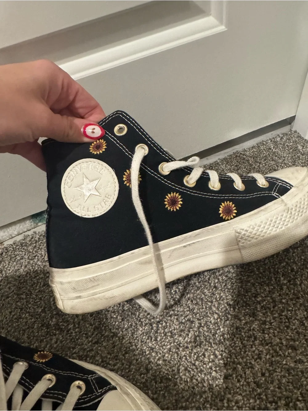 Converse Black High-Top Daisy Platform Sneakers